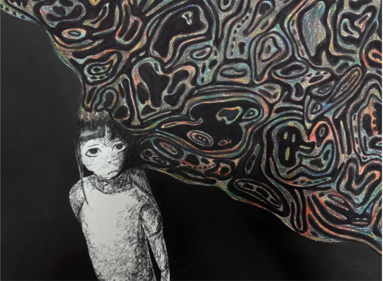A child painting during an Inner Landscapes art therapy workshop
